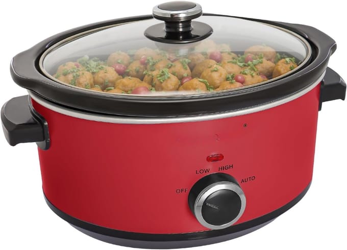 Core® Slowcooker met timer - Slowcooker - Crockpot - Rood - 24cm x 31cm x 18cm