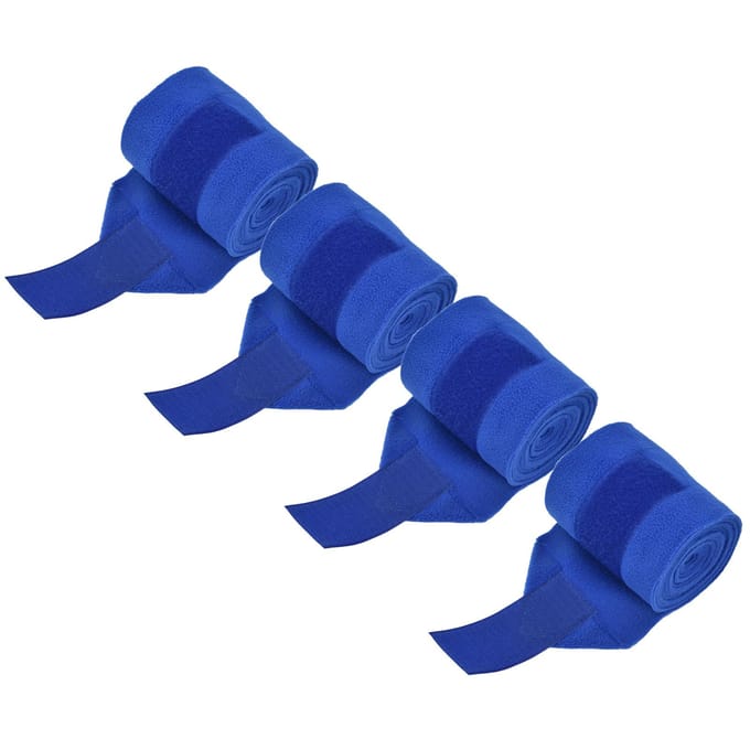 4 Stuks Paardenbeenwikkel Klittenbandsluiting Beschermer Zachte Polyester Set Kit voor Hond Koe Kat Blauw blue