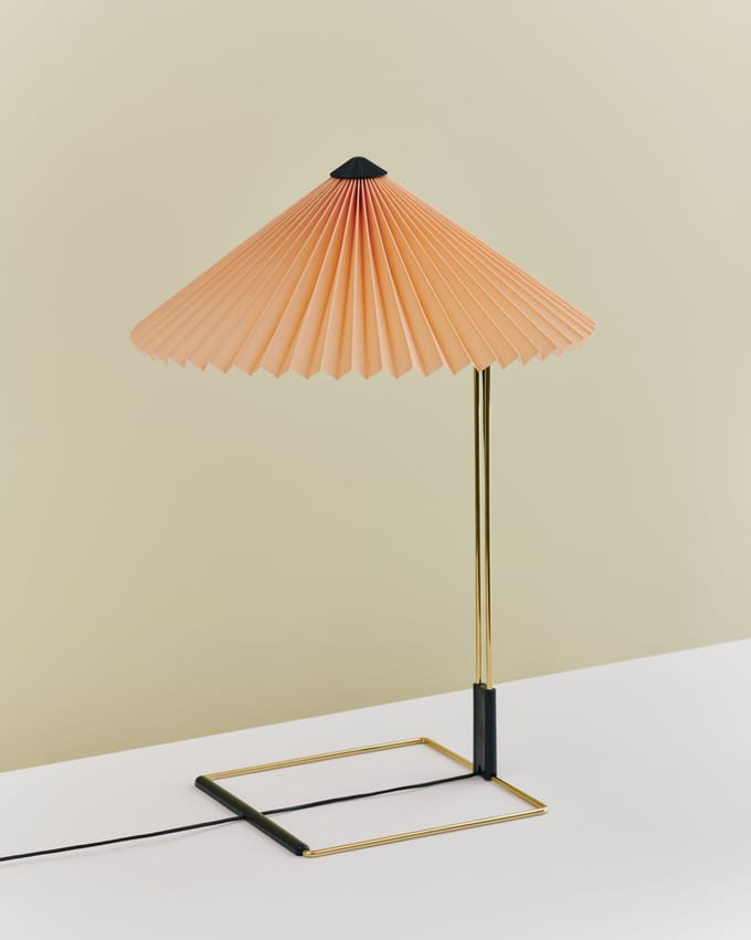 HAY Matin Tafellamp - peach - HAYMatinPolishedBrass - L
