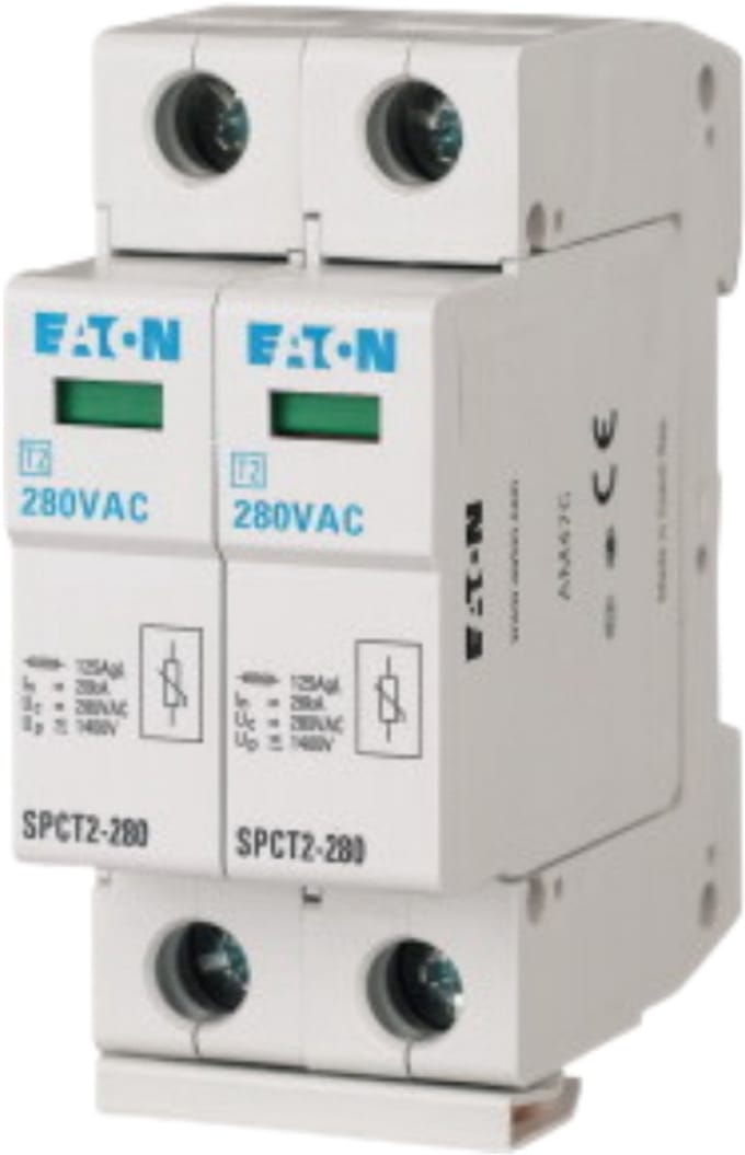 Eaton Steekbare overspanningsafleider, 2p, 280VAC, 2x20kA, 167594
