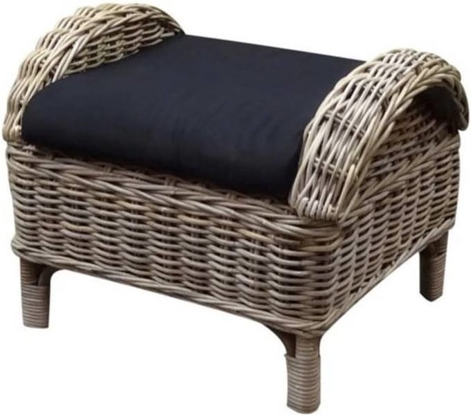 Naturel relax voetenbank 50x65xH43 cm - olefin black