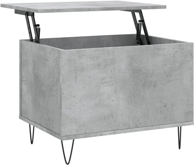 Salontafel Met Betonlook 60x45 cm - Hout met Skeletstructuur