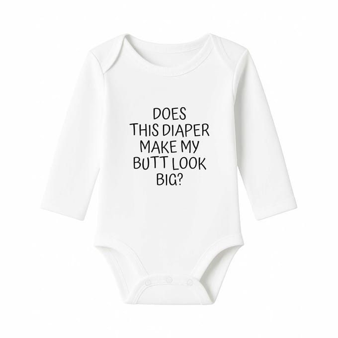 Romper Does this diaper make my butt look big? - wit - lange mouw