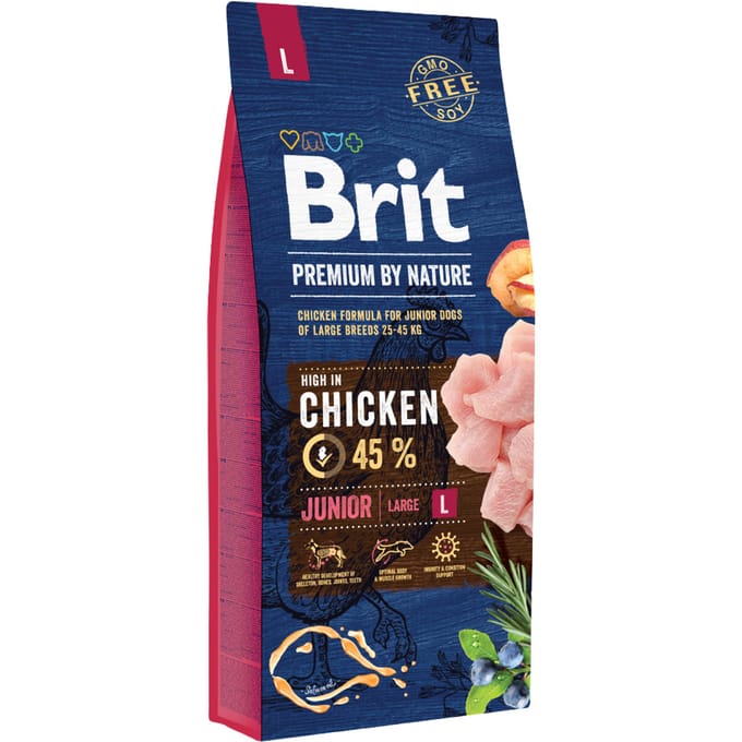 15 kg Brit Premium by Nature Junior L droogvoer voor honden