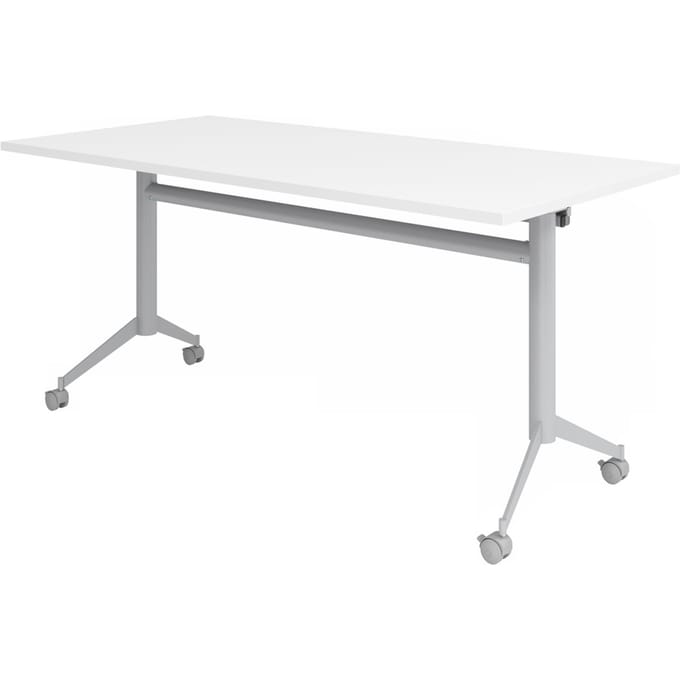 KALA 16 | Klaptafel verrijdbaar | 160 cm | zilver - Conferentietafel Wit 160 x 80