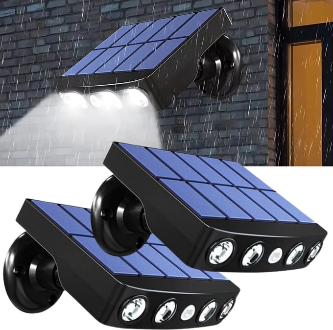 Solar buitenlamp met bewegingssensor 2 stuks – Bewegingssensor – Solar - Zonne-energie – Beveiligingslamp -