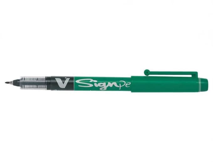 Pilot Fineliner V-Sign Pen groen