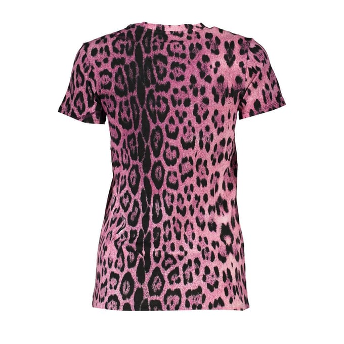Cavalli Class Roze Katoenen Dames T-Shirt