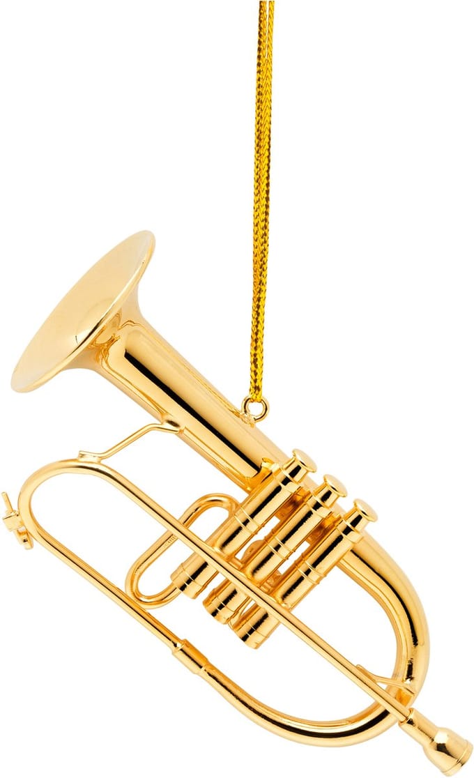 Kerstversiering flugelhorn - Verguld