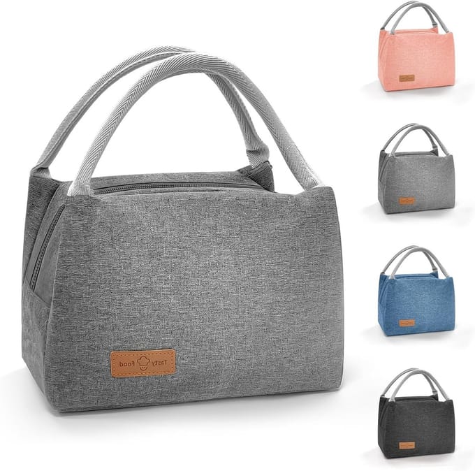 Isolerende Lunchtas voor Vrouwen en Mannen, Waterdichte Koeltas, Draagbaar en Praktisch, Grijs, Groot Formaat