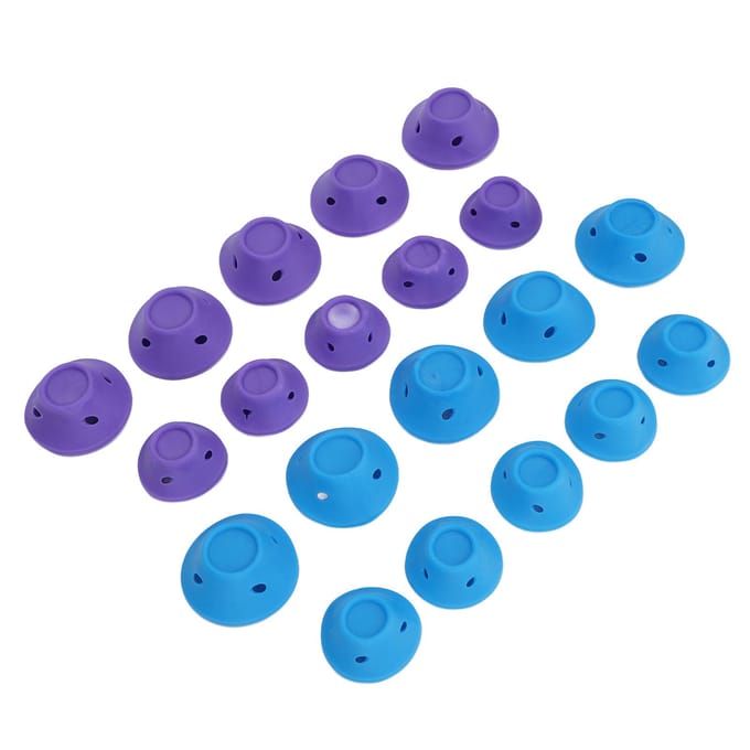 20 pcs Bigoudis Champignon Auto-Adhérents DIY en Silicone pour Cheveux Longs Moyens Courts purple