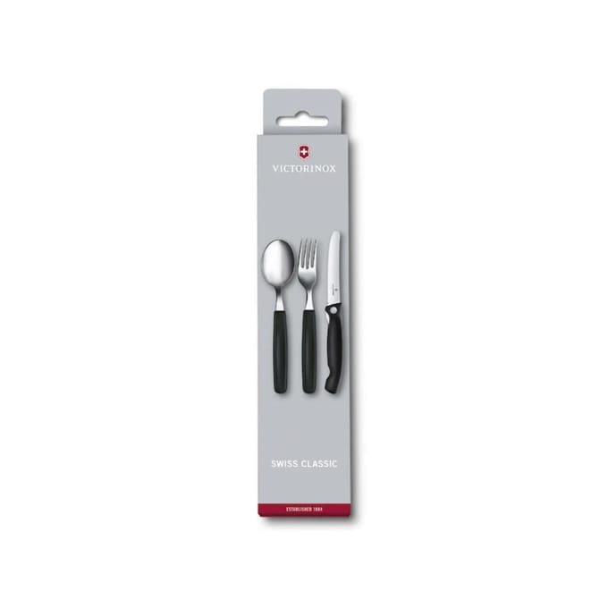 Victorinox Classic Paring Knife Fork and Spoon Set (Black)
