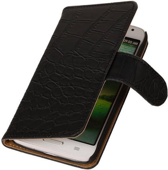 Sony Xperia E3  Book Case Croco Zwart Hoesje