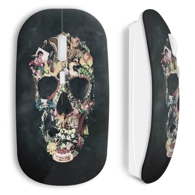 Souris sans Fil Tête de mort Vintage