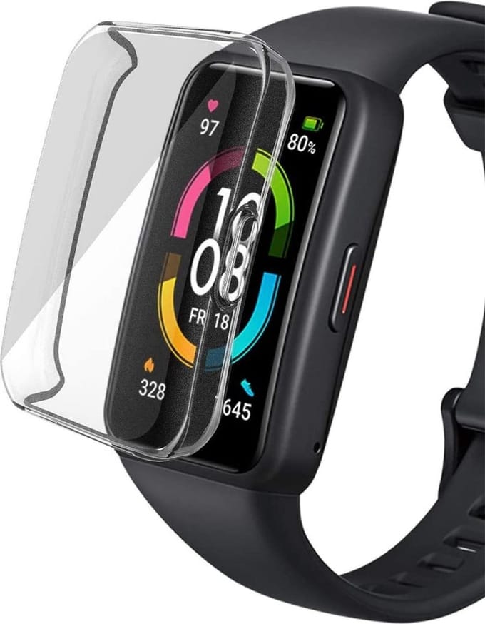 Screenprotector + Hoesje geschikt voor Huawei Band 6 - Transparant