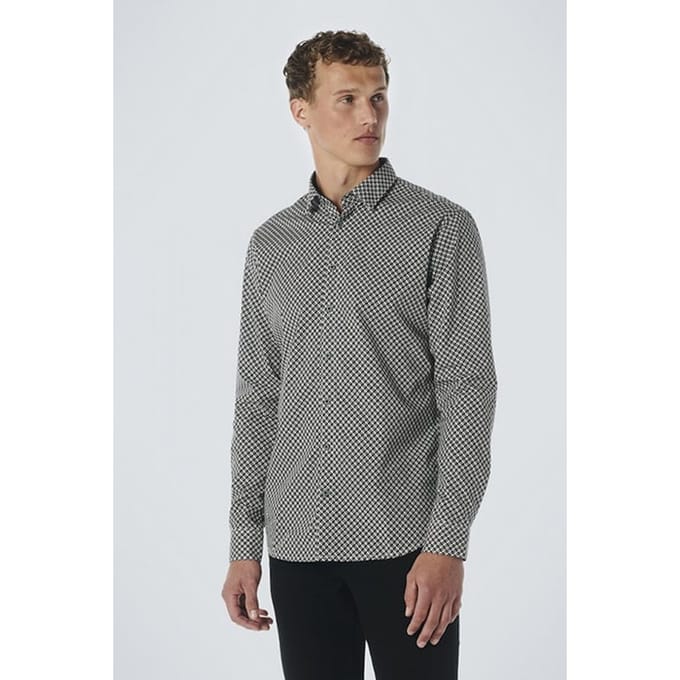 No Excess Shirt Stretch Allover Printed Black Größe: S | Casual hemden Outlet | Herren | Schwarz