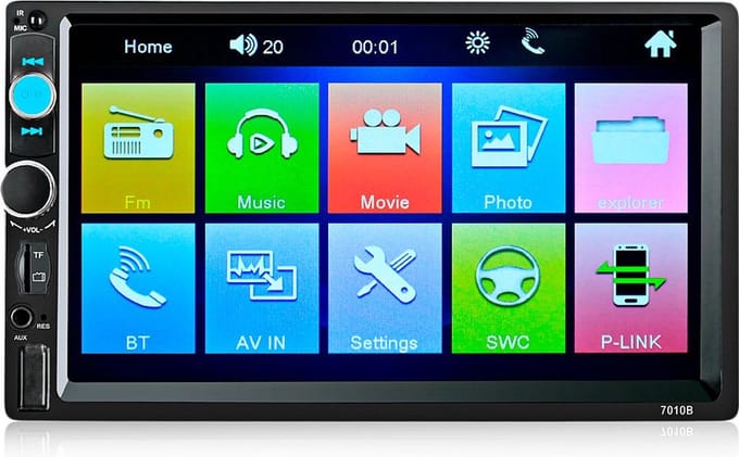 7010B 7 inch autoradio 2DIN FM USB AUX HD  MP5-speler Bluetooth - aanraakscherm