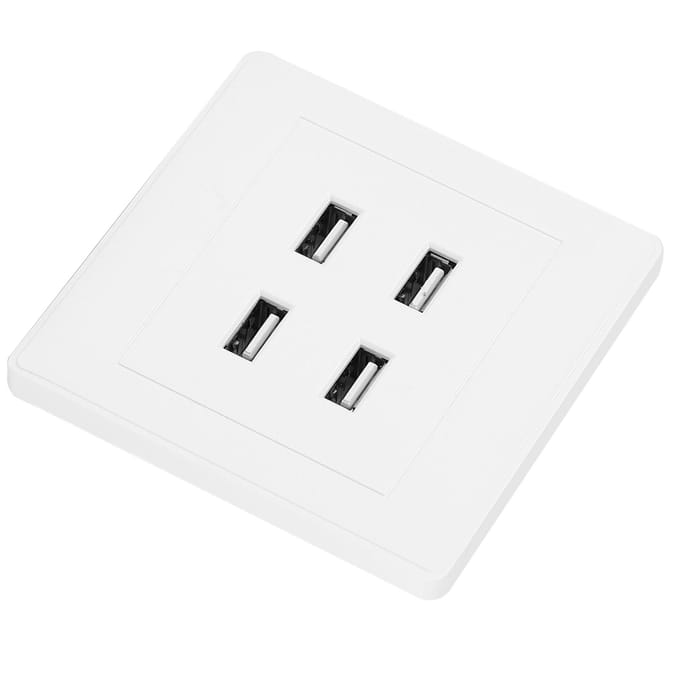 4 USB-poorten DC 5V Thuis Kantoor Elektrisch Wandmontage Stopcontact Oplader(110~250V)