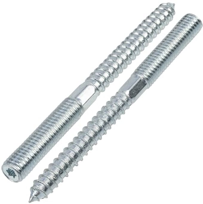 Set van 12 dubbele schroefdraad schroeven M10 x 110 mm - Stalen draadstang
