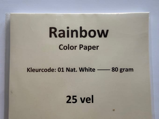 Rainbow Kl-01 natural white 25 vel 80 gram papier