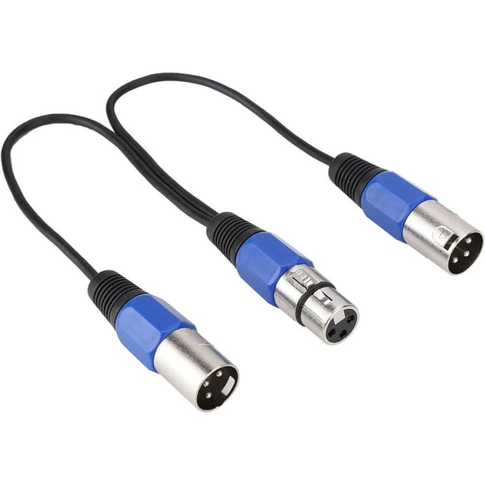 0,3 m Vrouwelijke Jack naar Dubbele 2 Mannelijke Plug Kabel Adapter Snoer Microfoon Audio Verlengkabel XLR