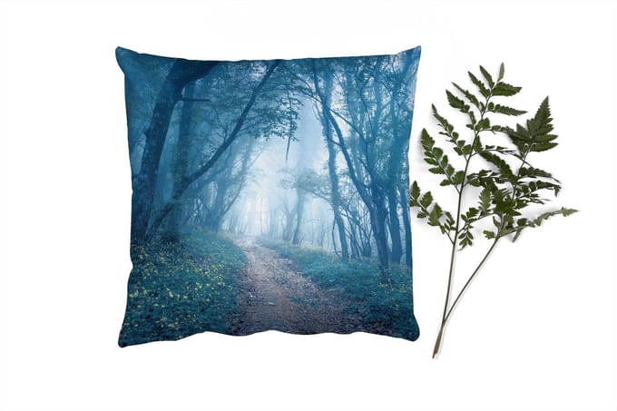 Sierkussens - Kussentjes Woonkamer - 45x45 cm - Bomen - Natuur - Mist