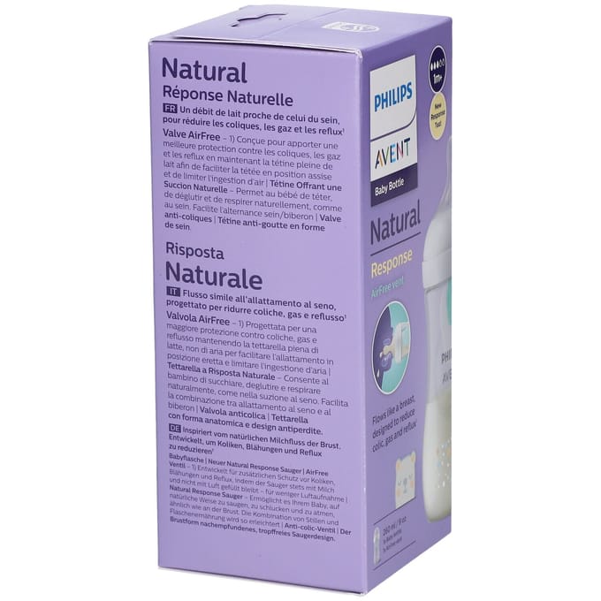 Philips Avent Natural Response babyfles 260 ml – Flow 3 - Sterretjes- 1 fles - SCY673/82