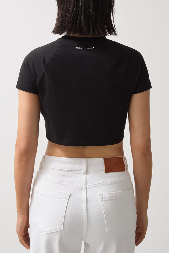 Reiss Ss Cropped Tshirt Black Taglia: L | Maglie Sportivi Outlet | Donna | Nero