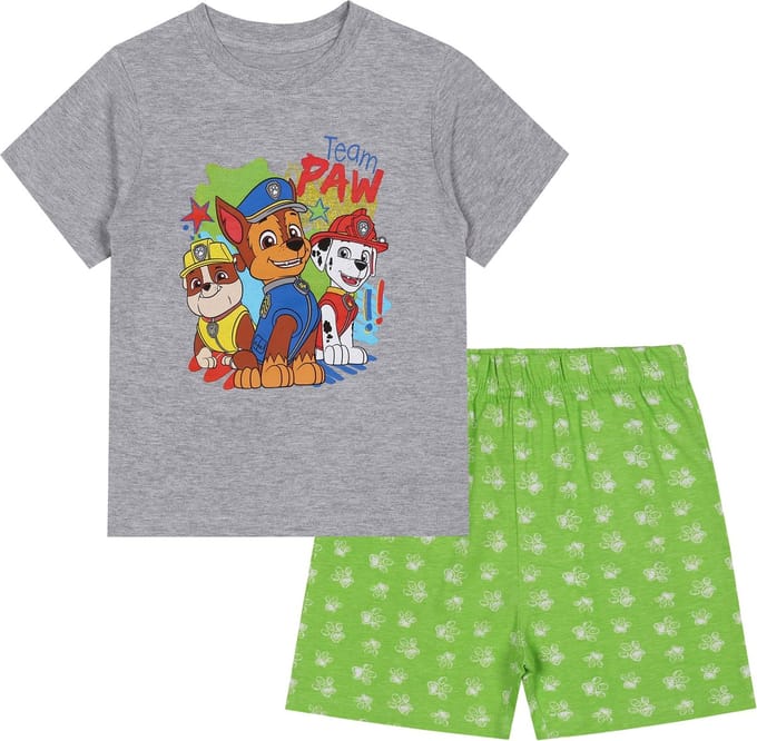 Paw Patrol - Jongens pyjama's met korte mouwen, grijs-groene pyjama