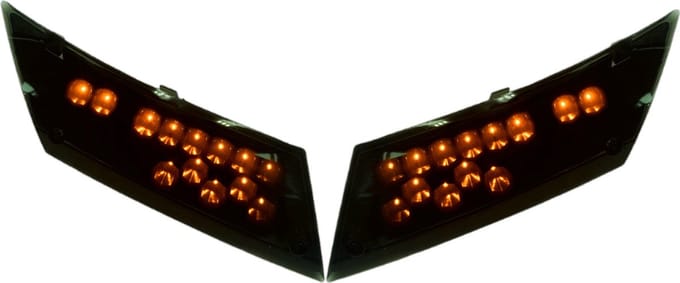 DMP knipperlicht achter Piaggio Zip 2000 wegloop zwart audi look