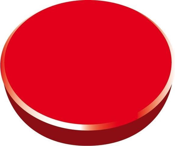 Magneet Alco 38mm rond blister a 2 stuks rood