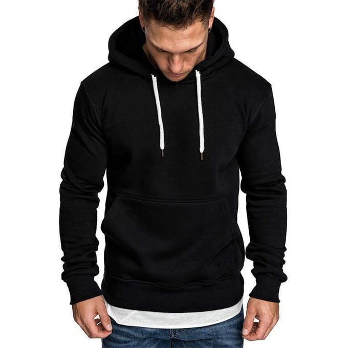 Nieuwe Heren Effen Kleur Hoodie Pullover Heren Trui L