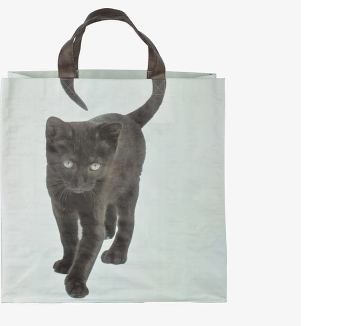 Esschert Design - Boodschappentas - Poezenstaart - Zwarte Kat