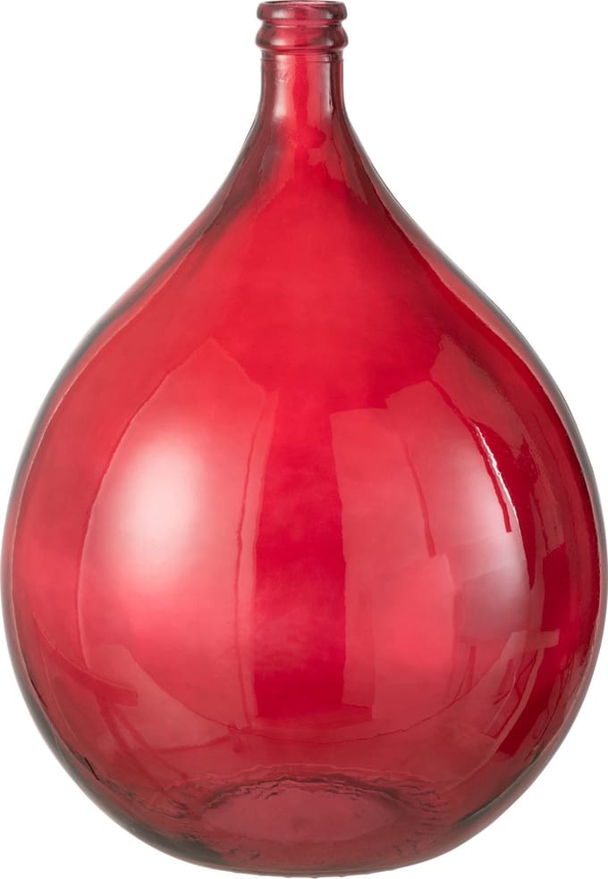 J-Line vaas - glas - rood - large - 56 cm hoog