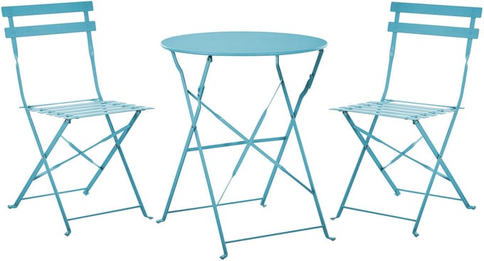 FIORI - Bistroset voor 2 - Turquoise - Staal
