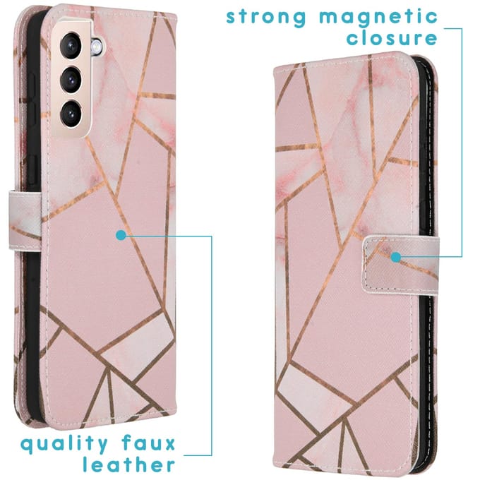 imoshion Hoesje - Geschikt voor Samsung Galaxy S21 Plus - Design Softcase Bookcase - Pink Graphic