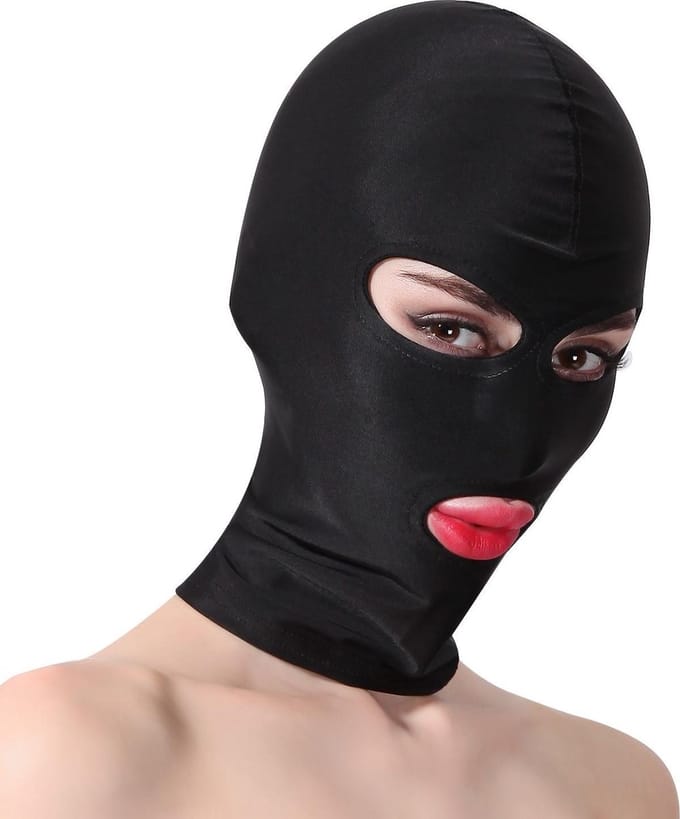 Banoch - Mask/3 hole Black - Spandex Masker - BDSM - Zwart