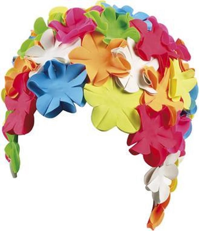 BECO bloemen badmuts - rubber - bont gekleurd