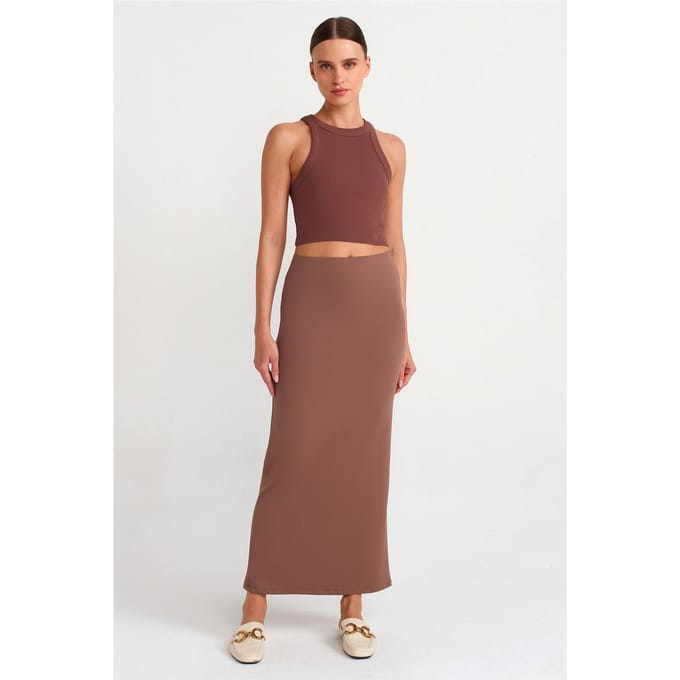 Hoge Taille Maxi Potloodrok
