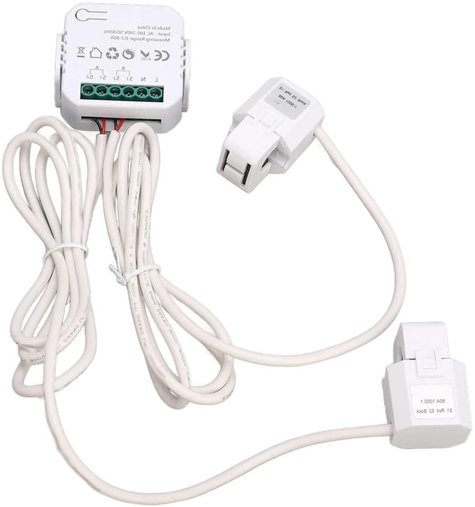 Slimme Energiemonitor - Stroommeter WiFi - Energieverbruik Analyseren - Realtime Monitoring - 80 A - Wit