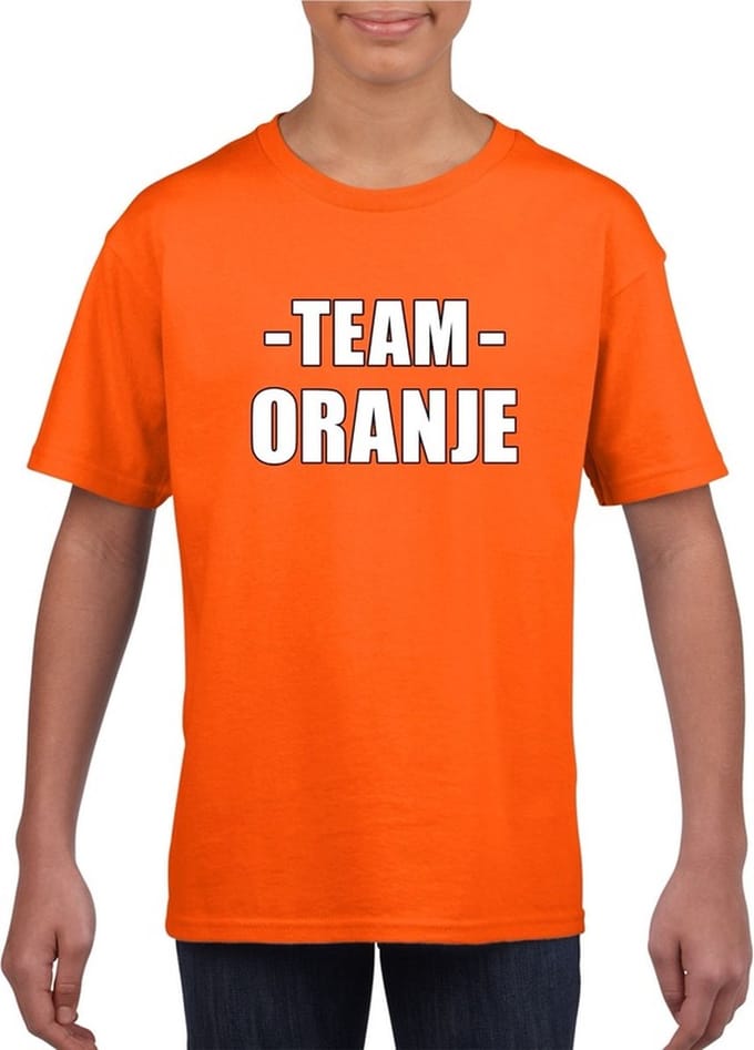Sportdag team oranje shirt kinderen 146/152