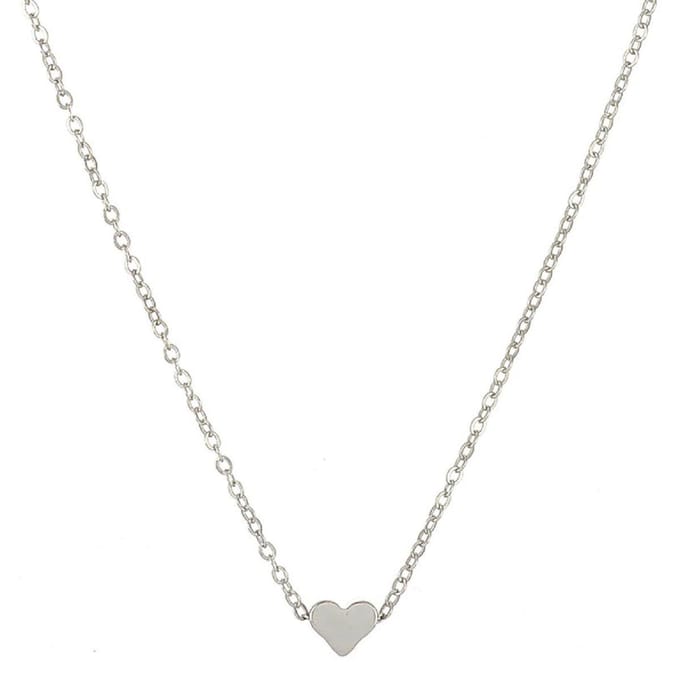 Ketting Hartje - Zilverkleurig - Minimalistische Choker - 40 + 5 cm