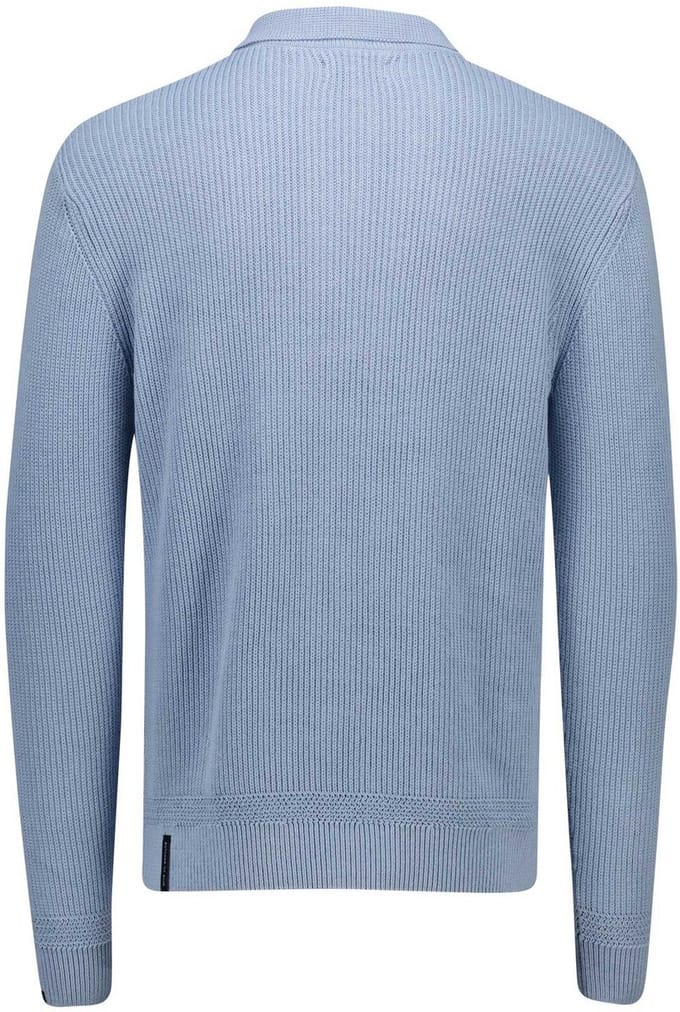 Butcher of Blue Galway Polo Ls Horizon Blue Größe: M | Pullover Outlet | Herren | Blau
