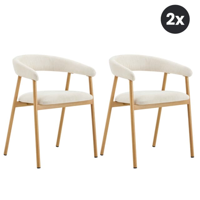 Multifurn Eetkamerstoel scandic beige eiken (set van 2)