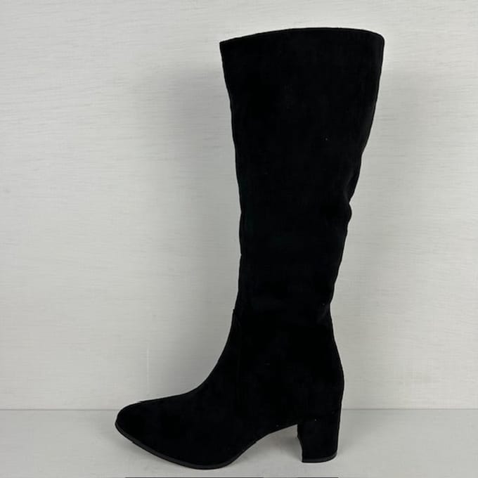 Suèdine laarzen met elegante hak zwart Zwart / 36