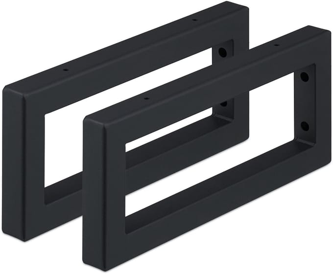 Plankdrager - set van 2 - 35 cm - voor planken en wastafels - staal - zwart