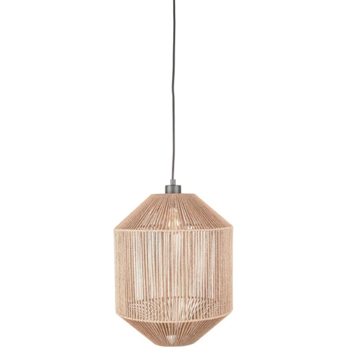 LABEL51 Ibiza Hanglamp - Naturel - Stof - 1-Lichts Cilinder