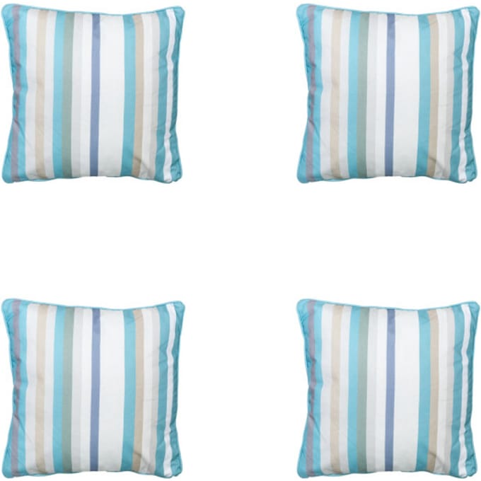 Madison - Sierkussen Righe azure - Ca. 50x50 cm - Set van 4