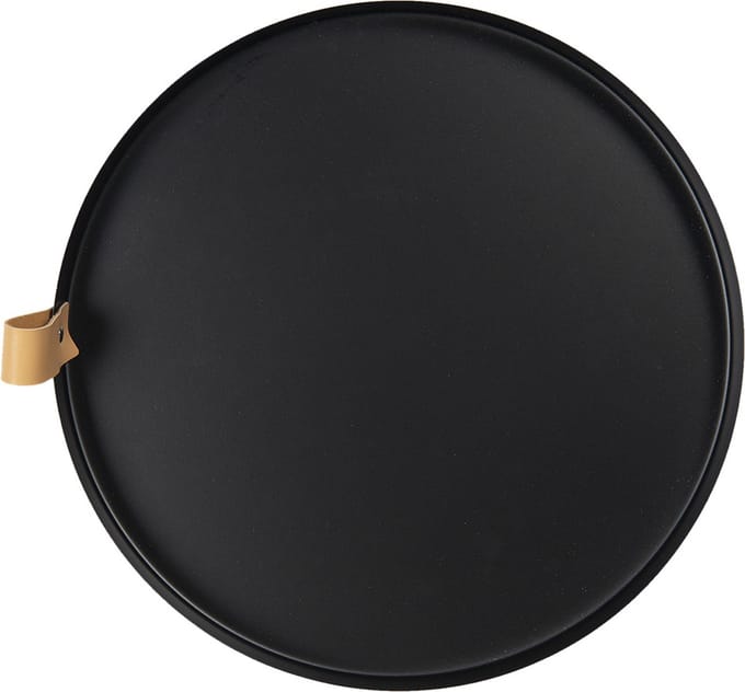 Clayre & Eef Decoratie Dienblad Ø 30x3 cm Zwart Metaal
