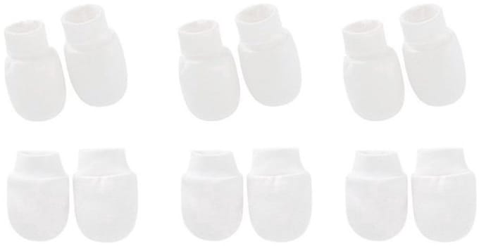 3-pack - Baby Newborn Krabwantjes en Slofjes - Effen Wit